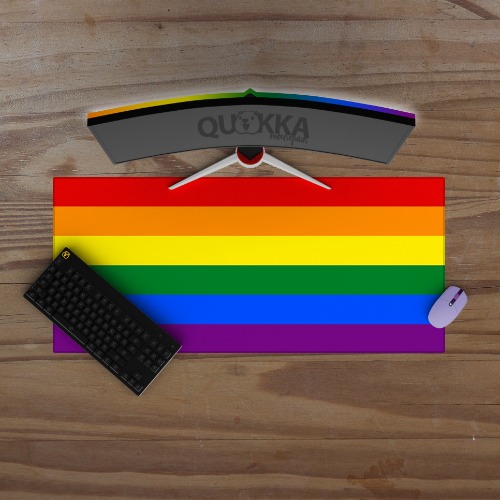 6-Color Pride Flag Design Mousepad Deskmat - 22x18cm / 2mm / No Stitching