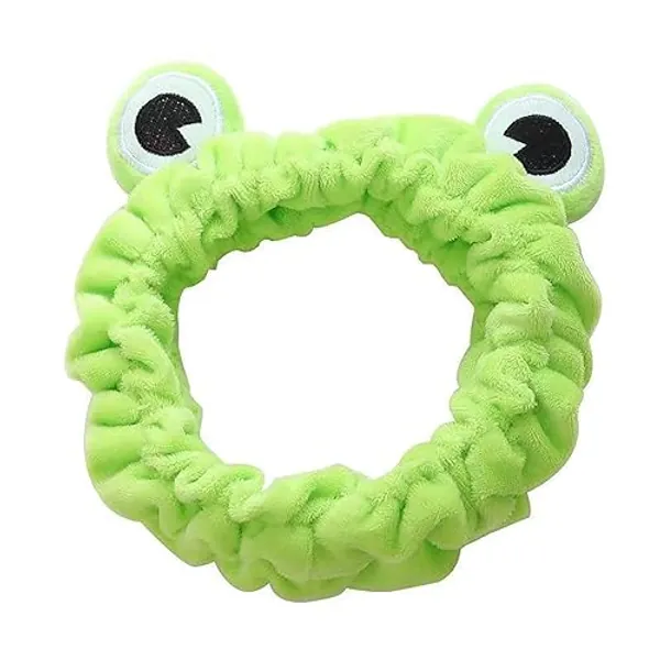 Jowmoy Green Frog Eye Elastic Headband - Versatile for Spa, Skincare, Makeup, Face Wash, Fun Gift for Women (1 Pack)