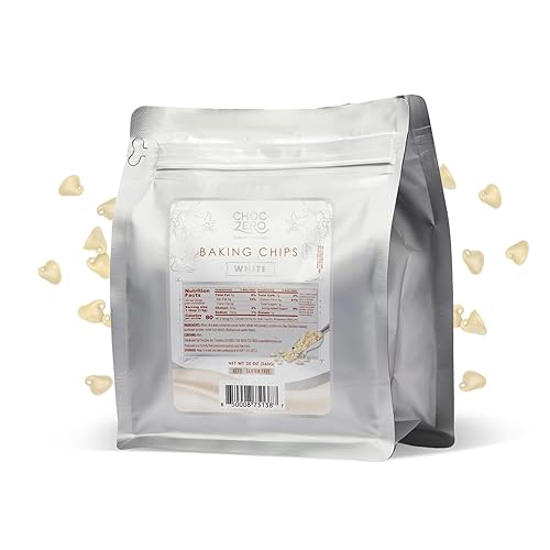 ChocZero White Chocolate Chips - Sugar Free, Low Carb, Keto Friendly, Gluten Free - 20 Ounce Bulk Bag for Baking Keto Diet Cookies and Dessert - White Chocolate - 20 Ounce (Pack of 1)