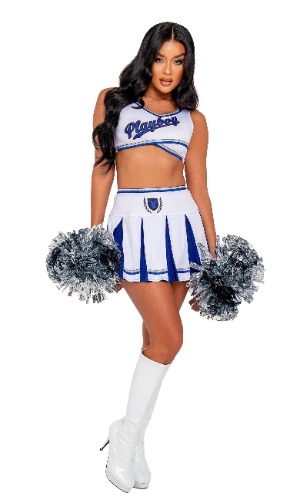 Roma PB138 - 3PC Playboy Cheer Squad Costume - Small / White/Blue