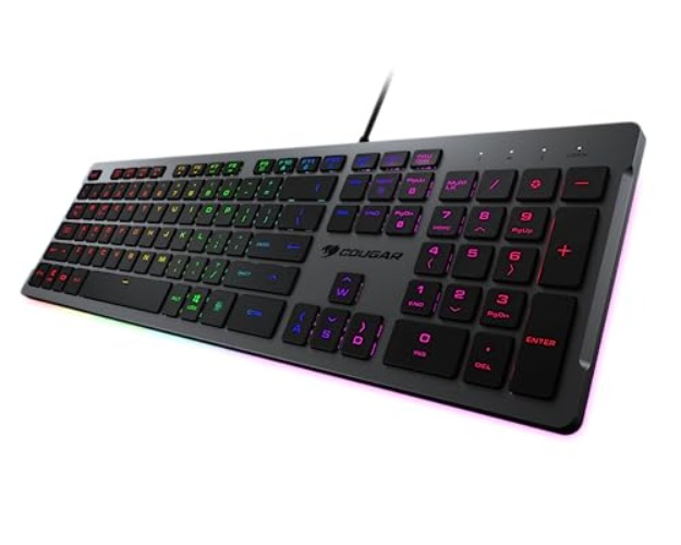 COUGAR VANTAR S RGB Scissor-Switch Gaming Tastatur mit Ultra Slim Dicke und Anti-Ghosting-Technologie (Schwarz) - Schwarz
