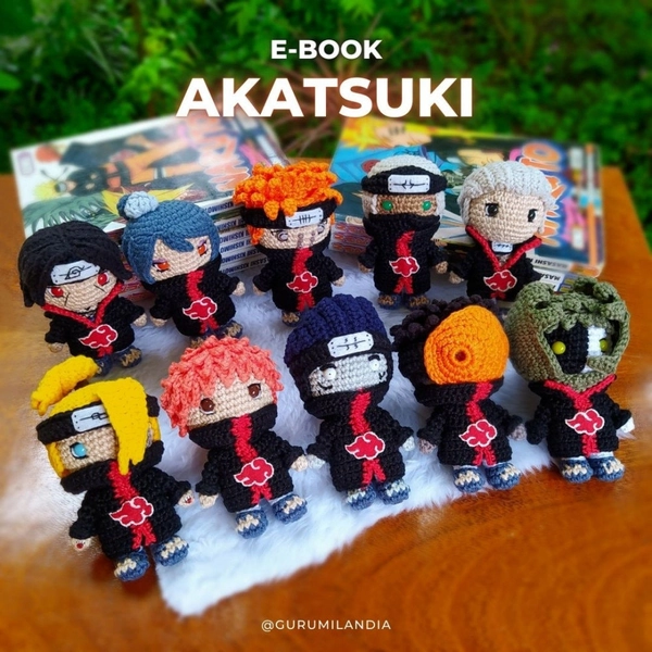Anime dolls 10 Akatsuk Members: Amigurumi Patterns Leaf Ninja - English Version
