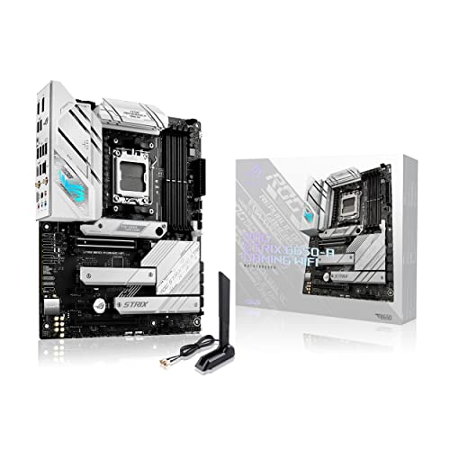 ASUS ROG Strix B650-A Gaming WiFi AMD Ryzen AM5 ATX motherboard, 12 + 2 power stages, DDR5, three M.2 slots, PCIe 4.0, 2.5G LAN, WiFi 6E, USB 3.2 Gen 2x2 Type-C port, and Aura Sync RGB - ATX - ROG STRIX B650-A GAMING WIFI