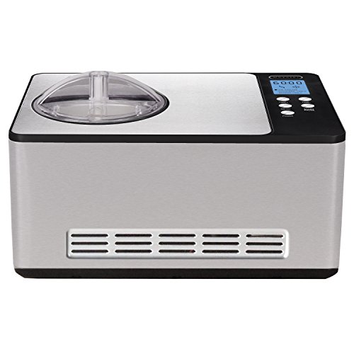 Whynter ICM-200LS Upright Automatic Ice Cream Maker 2.1 Quart Capacity with Built-in Compressor, No Pre-Freezing, LCD Digital Display, Timer, Stainless Steel - Stainless Steel- Ice Cream Maker
