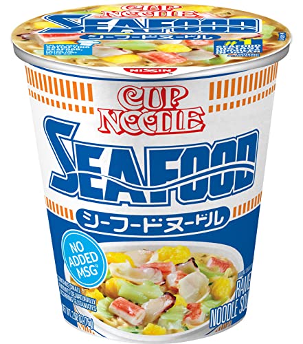Nissin Cup Noodle Ramen Noodle Soup 2.7, Seafood, 16.08 Ounce, (Pack of 6) - Seafood - 2.68 Ounce (Pack of 6)