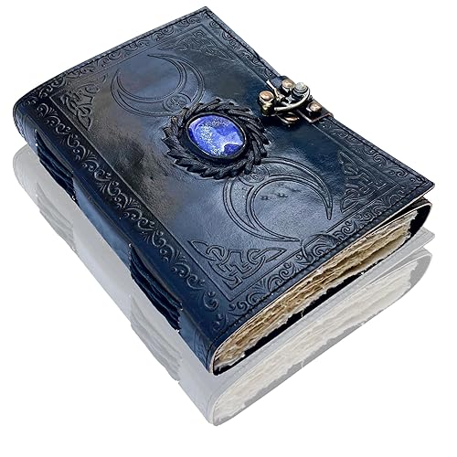 Urban Leder Buch der Schatten Grimoire Hexen Deko Zubehör Vintage Tagebuch für Männer Frau Erwachsene Skizzenbuch Wicca Witchcraft Gothic Zauberbuch Alte Bücher Notizbuch Harry Potter Geschenke Leer - 7x5 Inches - vintage