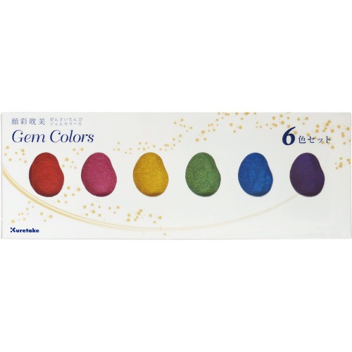 Kuretake Gansai Tambi 6 color set (Gem colors) - Gem colors