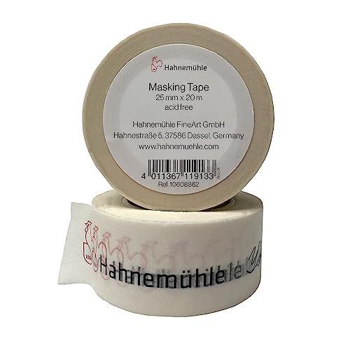 Hahnemühle Masking-Tape, wasserdichtes Washi-Tape, für Aquarell geeignet, 20 Meter lang (weiß, 25 mm) - 25 mm - weiß