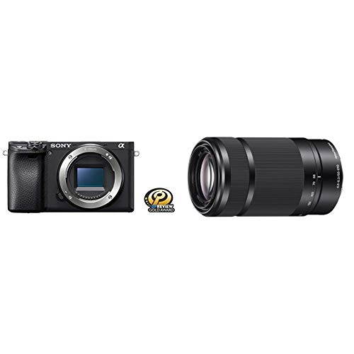 Sony Alpha a6400 Mirrorless Camera: Compact APS-C Interchangeable Lens Digital Camera and Sony E 55-210mm F4.5-6.3 Lens for Sony E-Mount Cameras (Black) - w/ 55-210mm Lens - Base