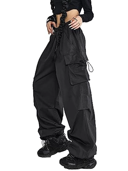 Xineicy Y2K Baggy Pants for Women Vintage Sweatpants Women's Wide Leg Parachute Pants Hip Pop Cargo Pants