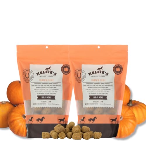 Kelcies Pumpkin Spice Horse Treats for Training and Bonding - Made with All-Natural Flavors, Horse Treats Low Sugar Delights of Pure Flavor and Health, Suitable for Horses with Cushing's, 2 lbs Bag - 2 Pound (Pack of 1)