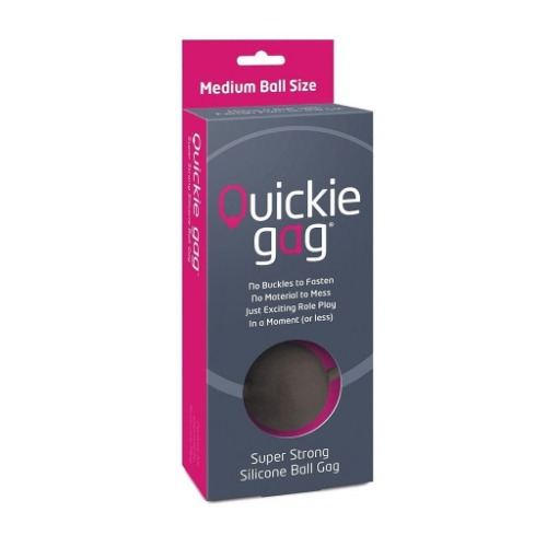 Quickie Gag® Silicone Ball Gag - Medium Black