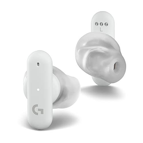 Logitech G FITS True Wireless Gaming Earbuds, Custom Moulded Fit, LIGHTSPEED + Bluetooth, Four Beamforming Microphones, PC, Mac, PS5, PS4, Mobile, Nintendo Switch - White - White