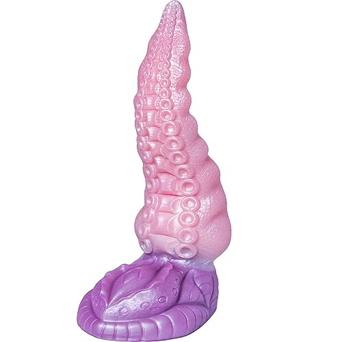27,5 cm Realistico Enorme Drago Tongue Dildo Mostro Silicone Grande Dildo Anale con Tentacolo Texture Forte Ventosa per Donne Extra Spessa XL Giocattolo Sessuale per Adulti Punto G (Rosa) - M
