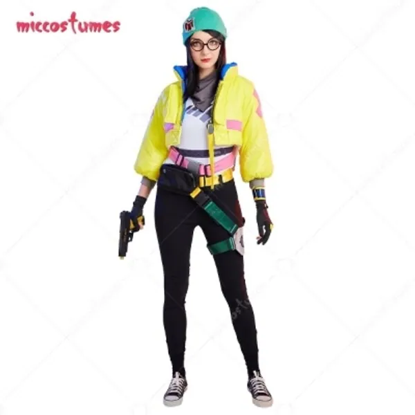 Conjunto de abrigo y pantalones Killjoy para mujer, traje de Cosplay con camiseta y sombrero para mujer, disfraz de Halloween