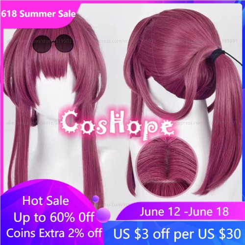 Honkai Star Rail Kafka Cosplay Perücke 43cm Perücke Rose lila Perücke Cosplay Anime Cosplay Perücken hitze beständige synthetische Perücken