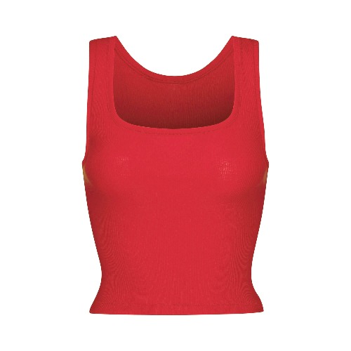 COTTON RIB TANK | CRANBERRY