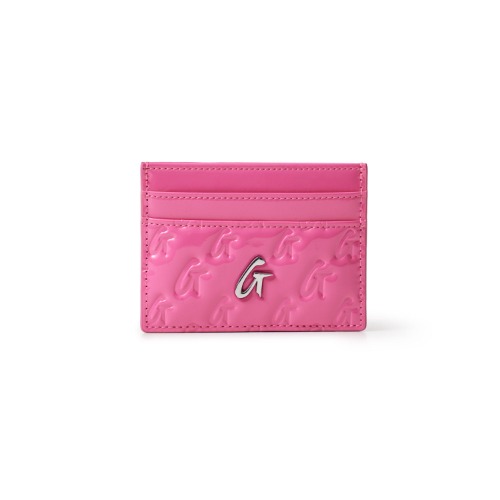 MONOGRAM MIRROR HOT PINK CARD HOLDER | Default Title