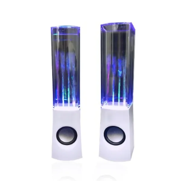 Aolyty Colorful LED Dancing Water Fountain Light Show Sound Speaker for iPhone iPad Laptops Smartphone White