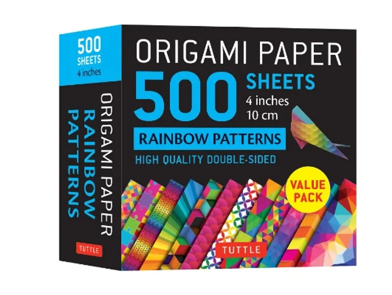 Origami Paper 500 sheets Rainbow Patterns 4" (10 cm): High-Quality Double-Sided Origami Sheets Printed with 12 Different Patterns