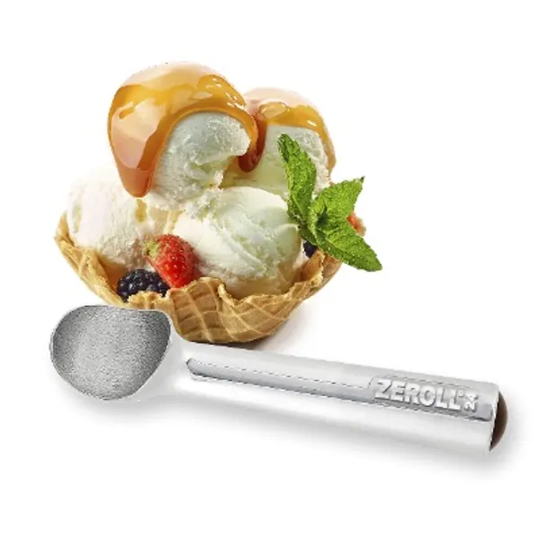 Zeroll 1024 Original Ice Cream Unique Liquid Filled Heat Conductive Handle Simple One Piece Aluminum Design Easy Release 48 Scoops per Gallon Made in USA, 1.5-Ounce, Silver