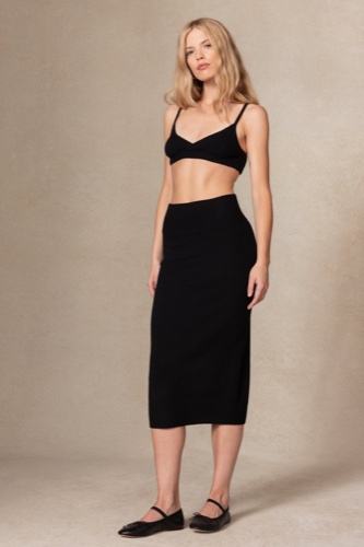 GINA MIDI CASHMERE SKIRT | BLACK / XS