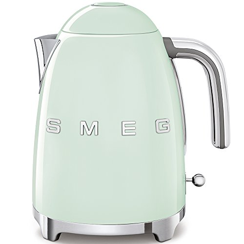 Smeg, Bollitore Elettrico KLF03PGEU 1,7L, Filtro Anticalcare Lavabile, Autospegnimento di Sicurezza, Indicatore Livello Acqua, Base Antiscivolo e Avvolgicavo Integrato, Potenza 2400W, Verde Pastello - Verde Pastello