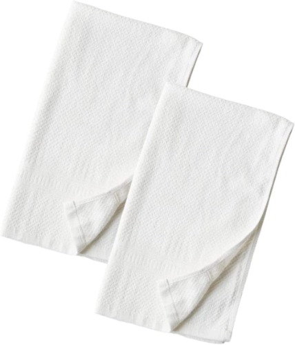 Hemp Hand Towel- 2 Pack by ANACT - Undyed + Bleached (White)