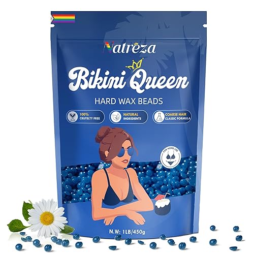 Natreza Wax Beads for Hair Removal - 1lb Natural Chamomile Hard Wax for All Skin & Hair Types, Bulk Beads for Wax Warmers, Perfect for Full Body, Bikini & Brazilian Waxing - Chamomile