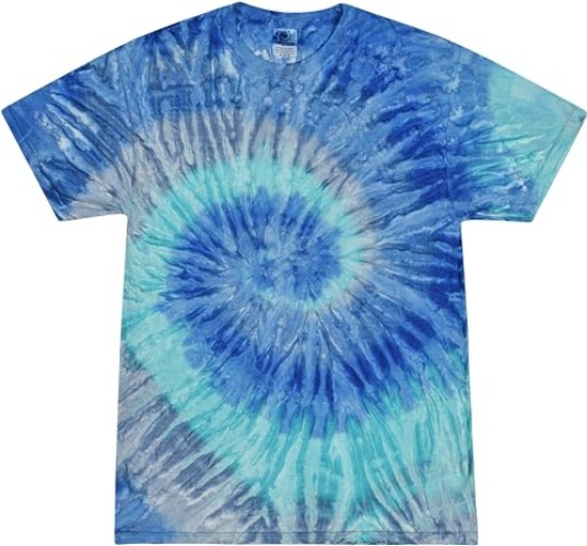 Colortone Unisex Tie Dye T-Shirts for Adults - Medium - Blue Jerry