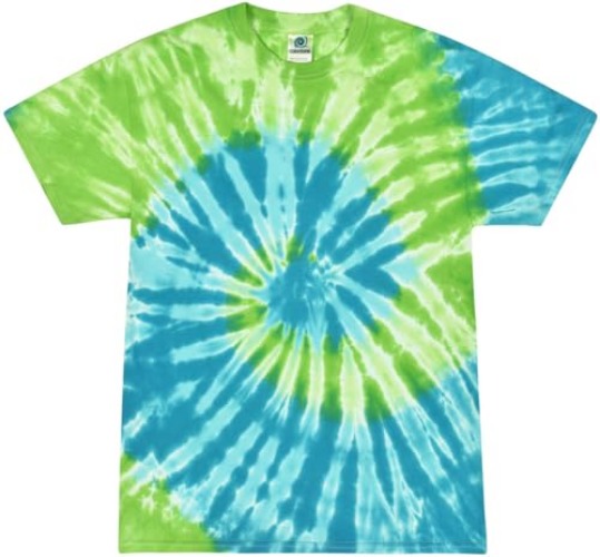 Colortone Unisex Tie Dye T-Shirts for Adults - Medium - St. Lucia