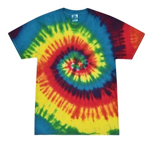 Colortone Tie Dye T-Shirts for Women and Men - Medium - Reactive Rainbow