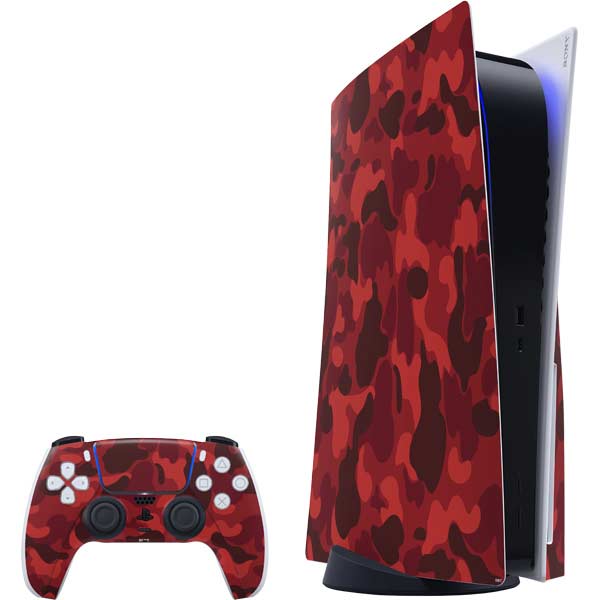 Red Street Camo PlayStation PS5 Skins - PS5 Bundle