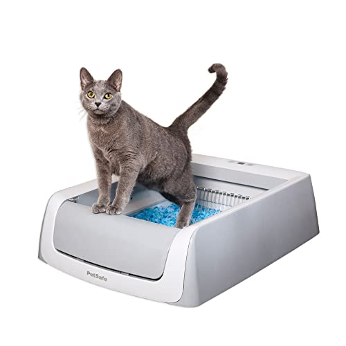 PetSafe ScoopFree Crystal Pro Self-Cleaning Cat Litterbox - Never Scoop Litter Again - Hands-Free Cleanup With Disposable Crystal Tray - Less Tracking, Better Odor Control - Includes Disposable Tray - Complete Plus - Uncovered