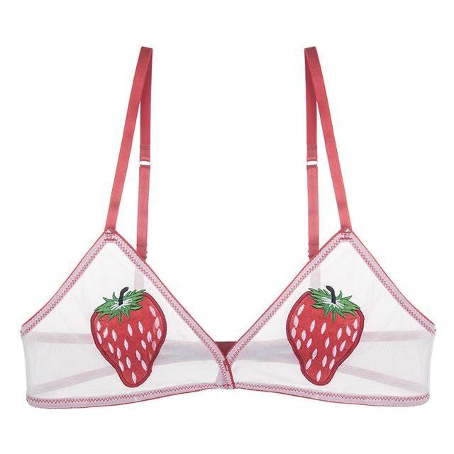 Strawberry Babe Bralette - Strawberry / M