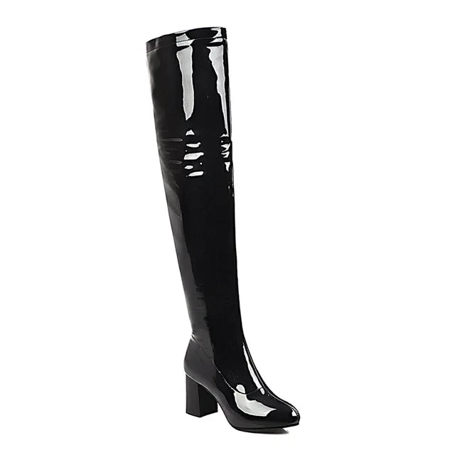 Salwa Patent Boot - Black - 8
