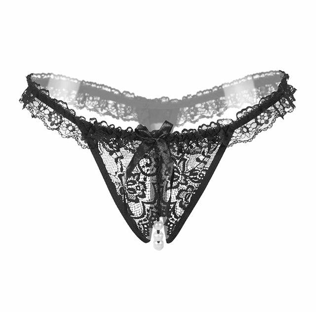 Pearl Lined Panties - Black
