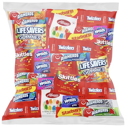 Halloween Bulk Assorted Fruit Candy - Starburst, Skittles, Gummy Life Savers, Air Heads, Jolly Rancher, Sour Punch, Haribo Gold-Bears, Gummy Bears & Twizzlers (32 Oz Variety Pack) - 2 Pound (Pack of 1)