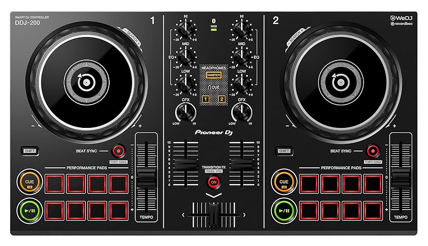 Pioneer DJ DDJ-200 Smart DJ Controller, Black - DDJ-200
