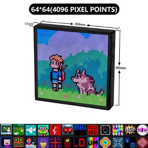 Kawaii Smart LED Pixel Display & Custom Art App | 64x64 Pixels