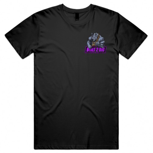 B2B Rhino - Pink Front & Rear Unisex Tee | Black / 4XL