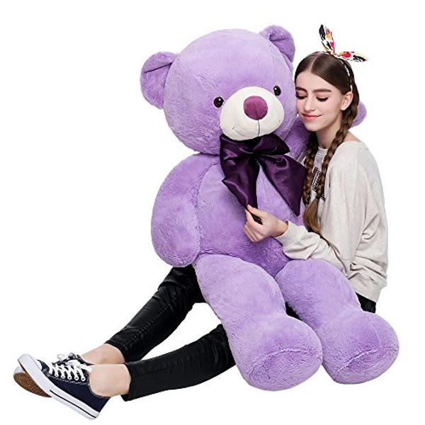 MorisMos Giant Teddy Bear Stuffed Animals Purple Plush Toy for Girlfriend Kids Christmas Valentine's Day Birthday (Purple, 47 Inches)