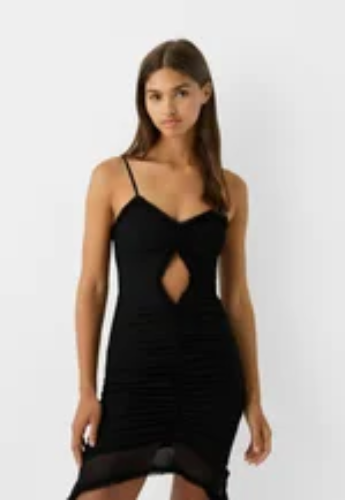 STRAPPY - Rochie tip creion - black denim