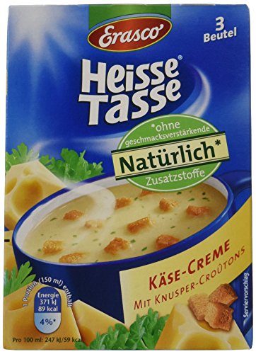 Erasco Heisse Tasse Käse-Creme mit Croûtons, 12er Pack (12 x 450 ml Beutel)