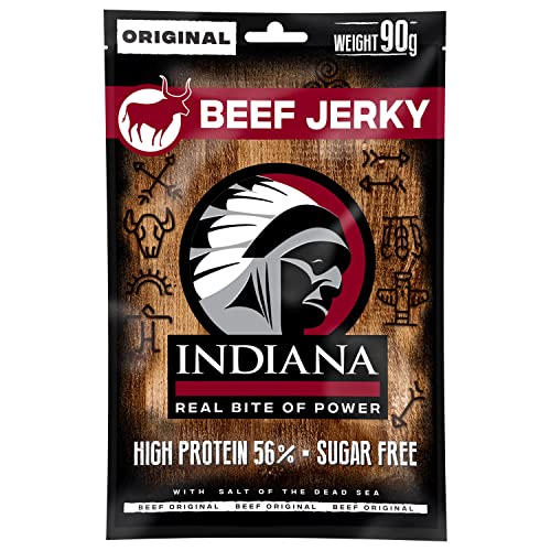 INDIANA JERKY Trockenfleisch, 10 x 90g (Jerky Beef Original fast 1 Kg) - Jerky Beef Original 900g