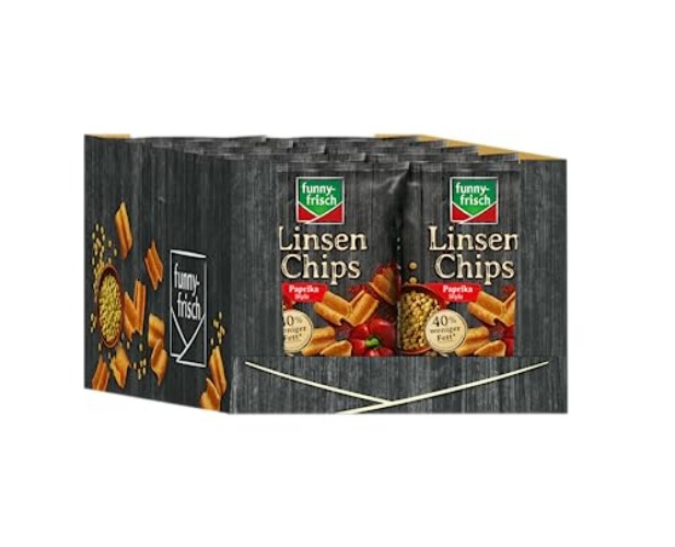 funny-frisch Linsen Chips Paprika, 12er Pack (12 x 90 g) - Paprika