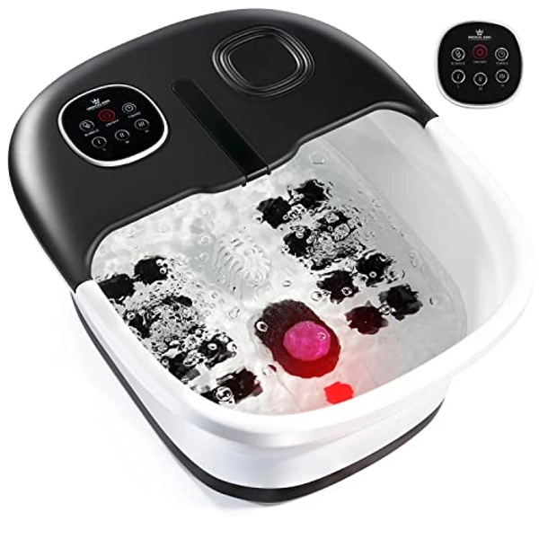 Medical king Foot Spa with Heat and Massage and Jets Includes A Remote Control A Pumice Stone Collapsible Massager with Bubbles and Vibration