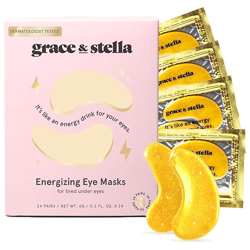 grace & stella Under Eye Mask - Christmas Gifts for Women, Christmas Gifts for Mom - Reduce Dark Circles, Puffy Eyes, Undereye Bags, Wrinkles - Gel Under Eye Patches - Vegan (24 Pairs, Gold) - Gold (24 Pairs)