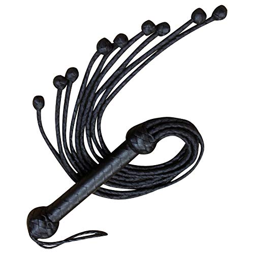 Cow Hide Leather Flogger CAT-O-Nine Braided Tails Single Naught Heavy Duty Flogger