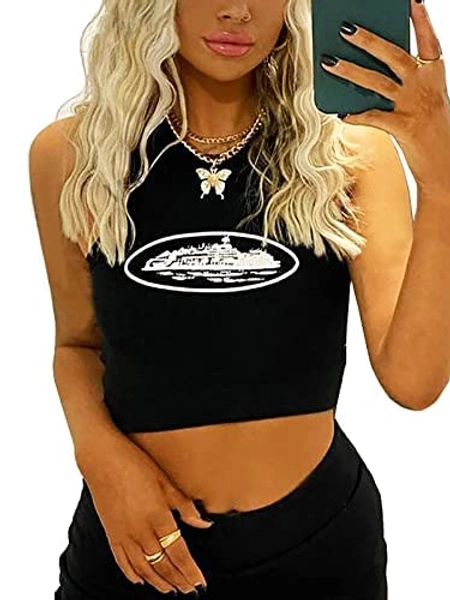 Women's Round Neck Racerback Tank Tops,Sleeveless Crop Top